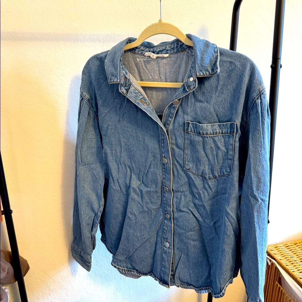 Denim button down